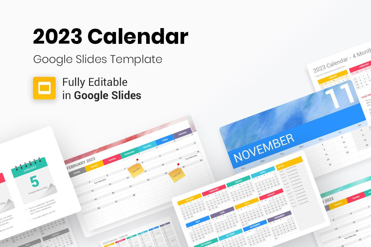 2023 Calendar Google Slides Template Nulivo Market