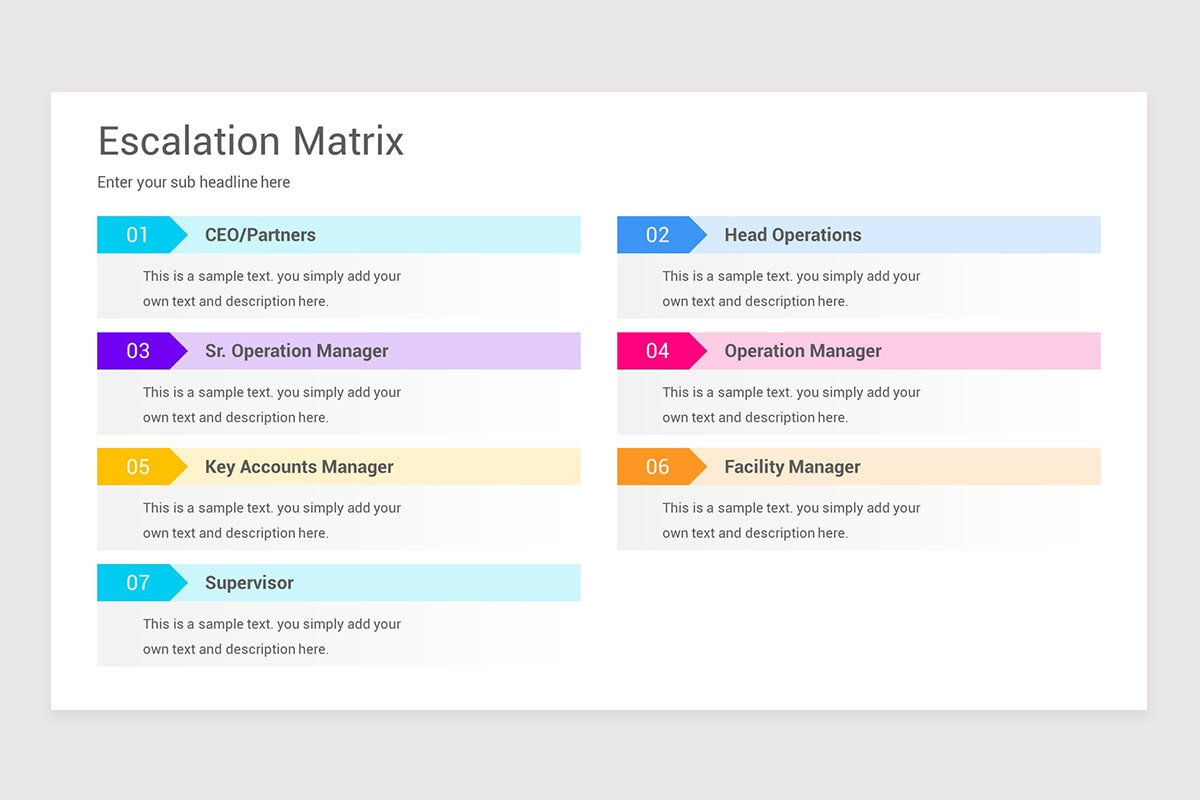 Escalation Matrix Models PowerPoint Template | Nulivo Market