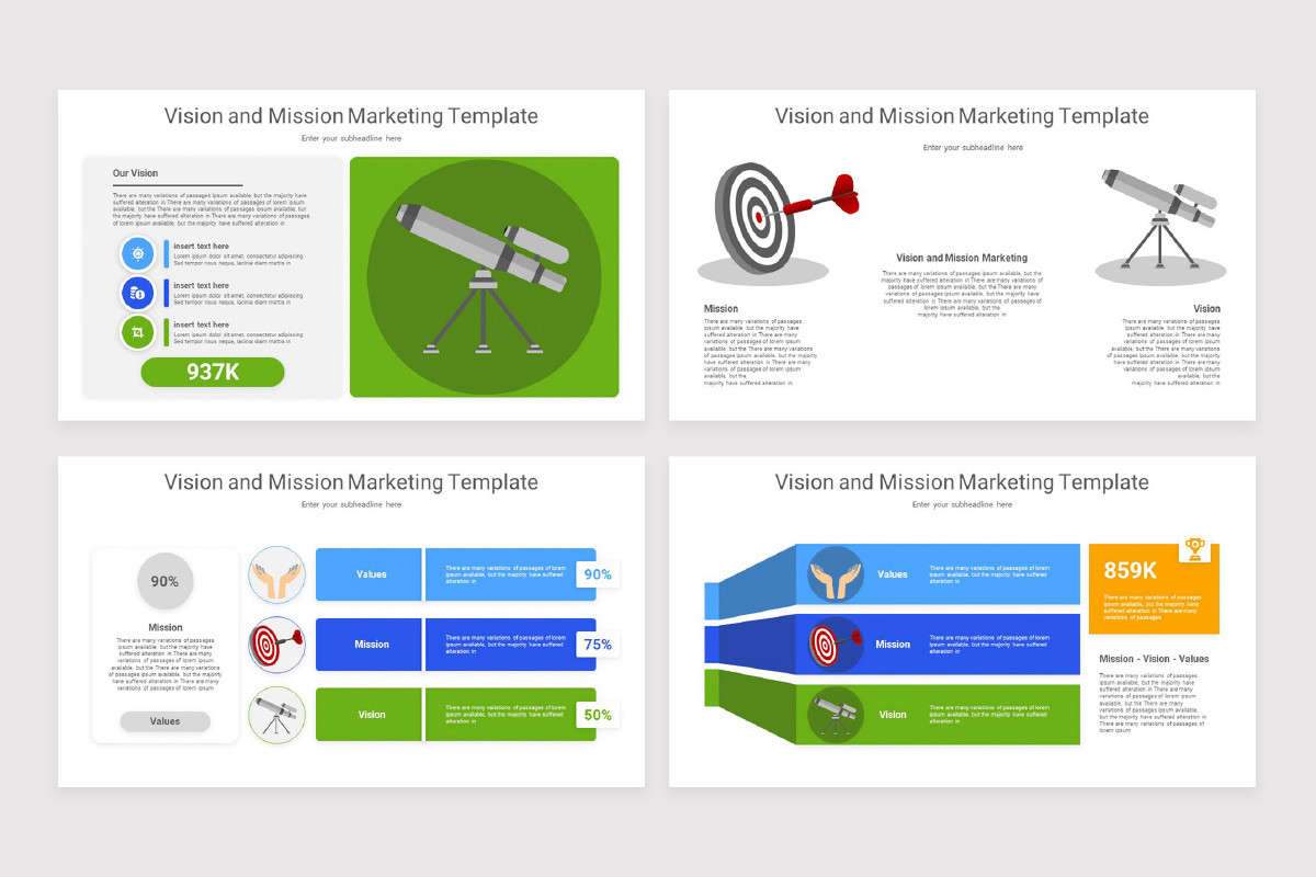 Vision and Mission Marketing Infographics Keynote Template | Nulivo Market