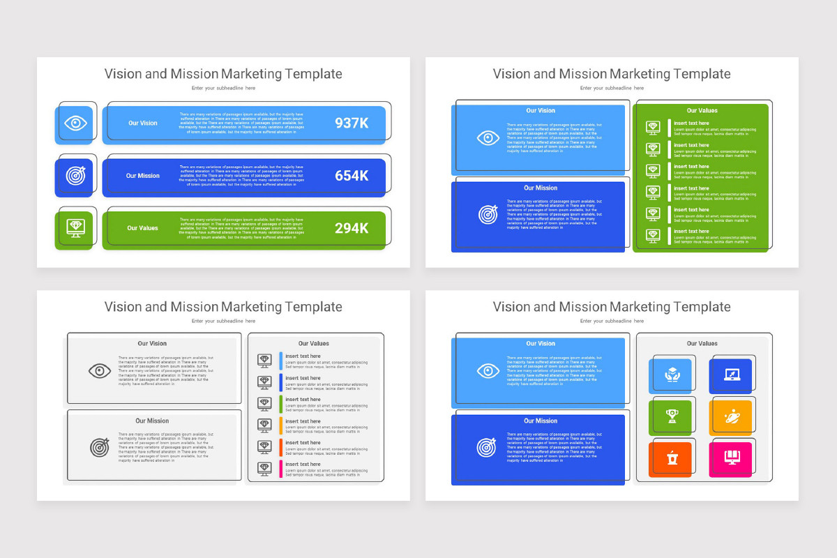 Vision and Mission Marketing Infographics Keynote Template | Nulivo Market
