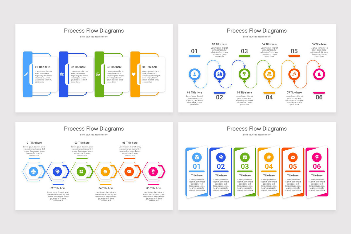 Process Flow Diagrams PowerPoint Template | Nulivo Market