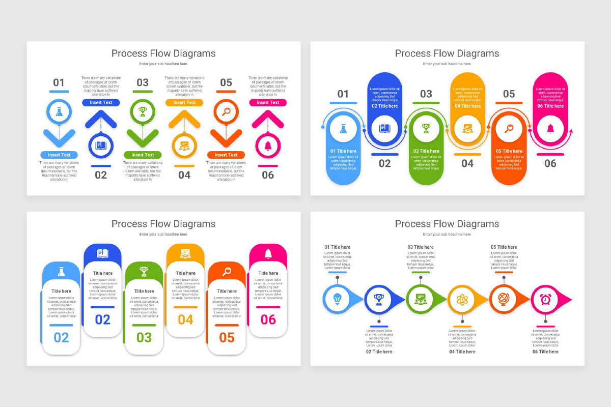 Process Flow Diagrams PowerPoint Template | Nulivo Market