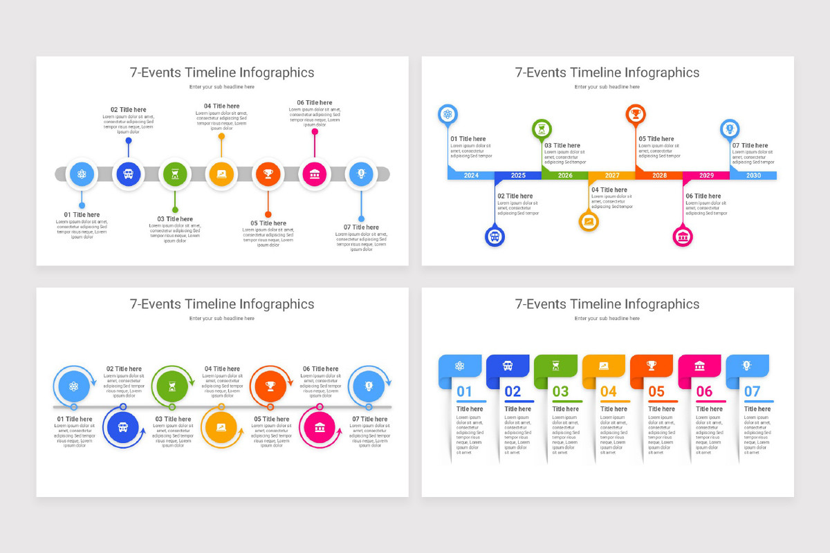 timeline 7 vector hd images, 7 data infographics... 7 Events Timeline Infographics Keynote Template | Nulivo Market