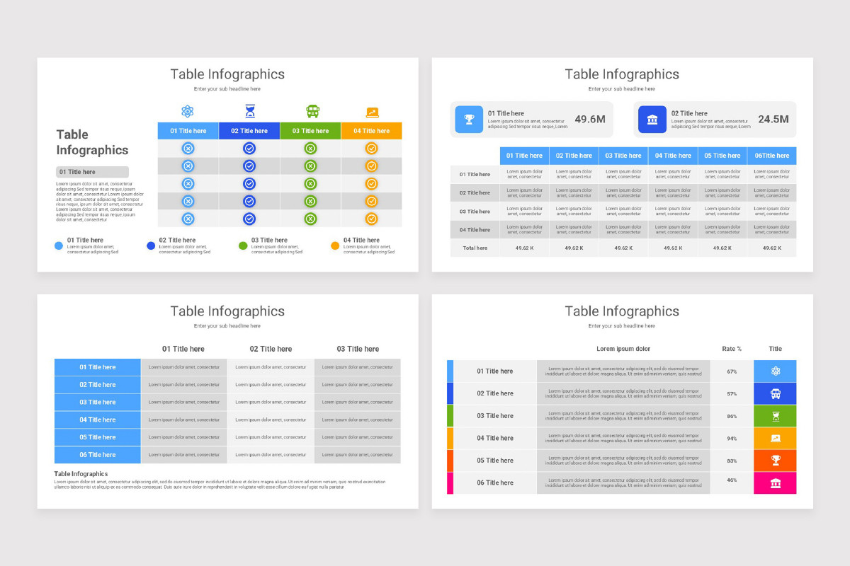 Table Infographics Keynote Template | Nulivo Market