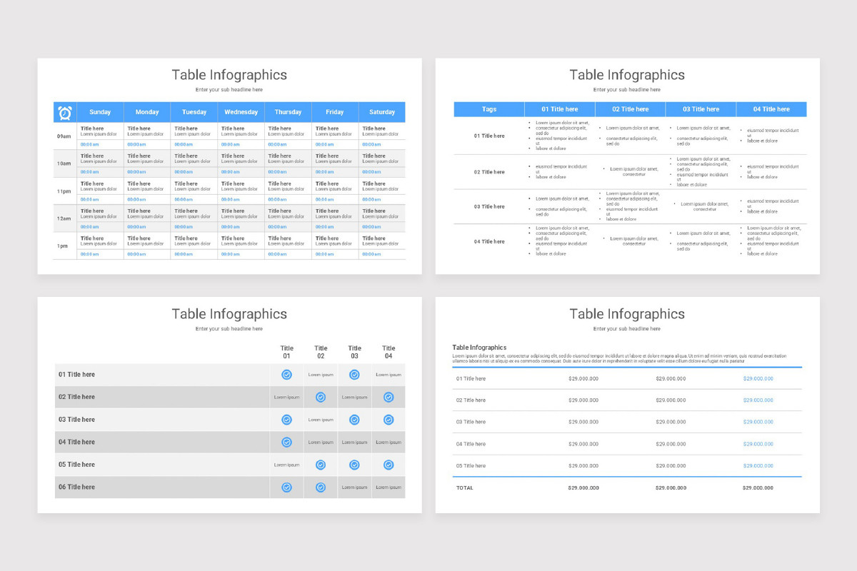 Table Infographics Keynote Template | Nulivo Market