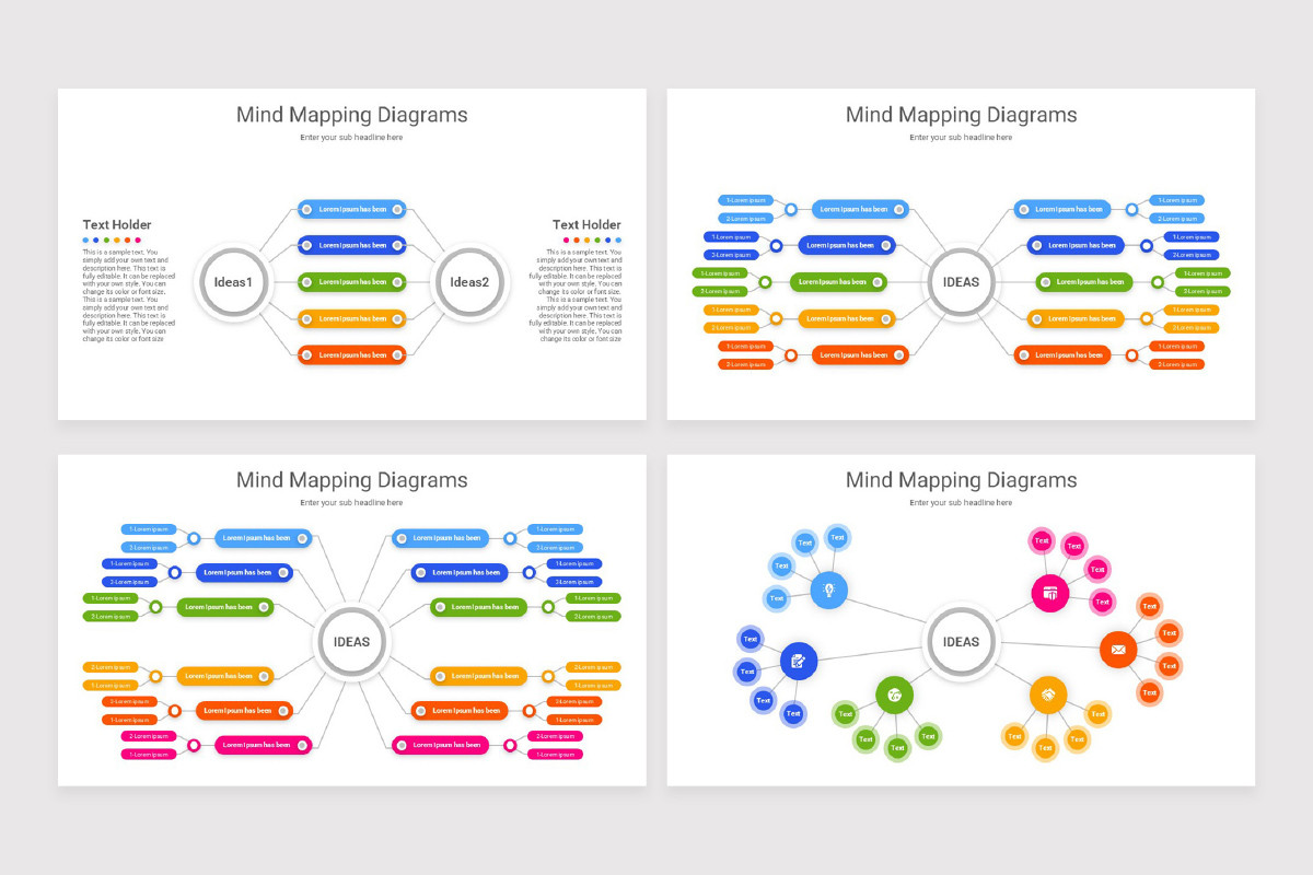 Mind Mapping Diagrams Keynote Template | Nulivo Market