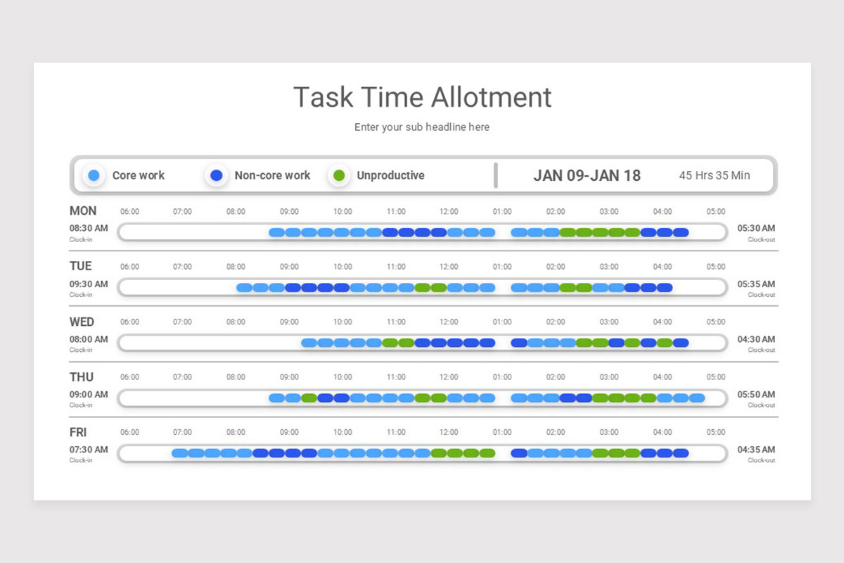 Time Allocation Powerpoint Time Management Toolbox PowerPoint Template | Nulivo Market