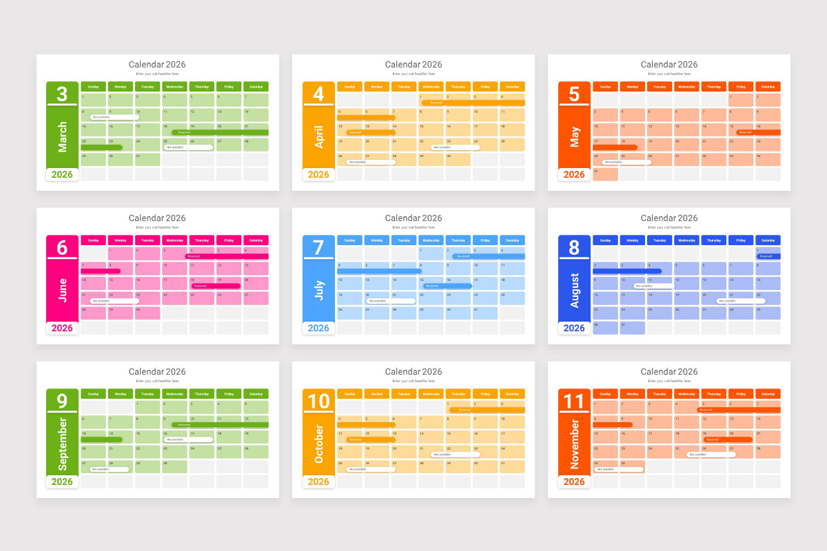 2026 Calendar Google Slide Template | Nulivo Market