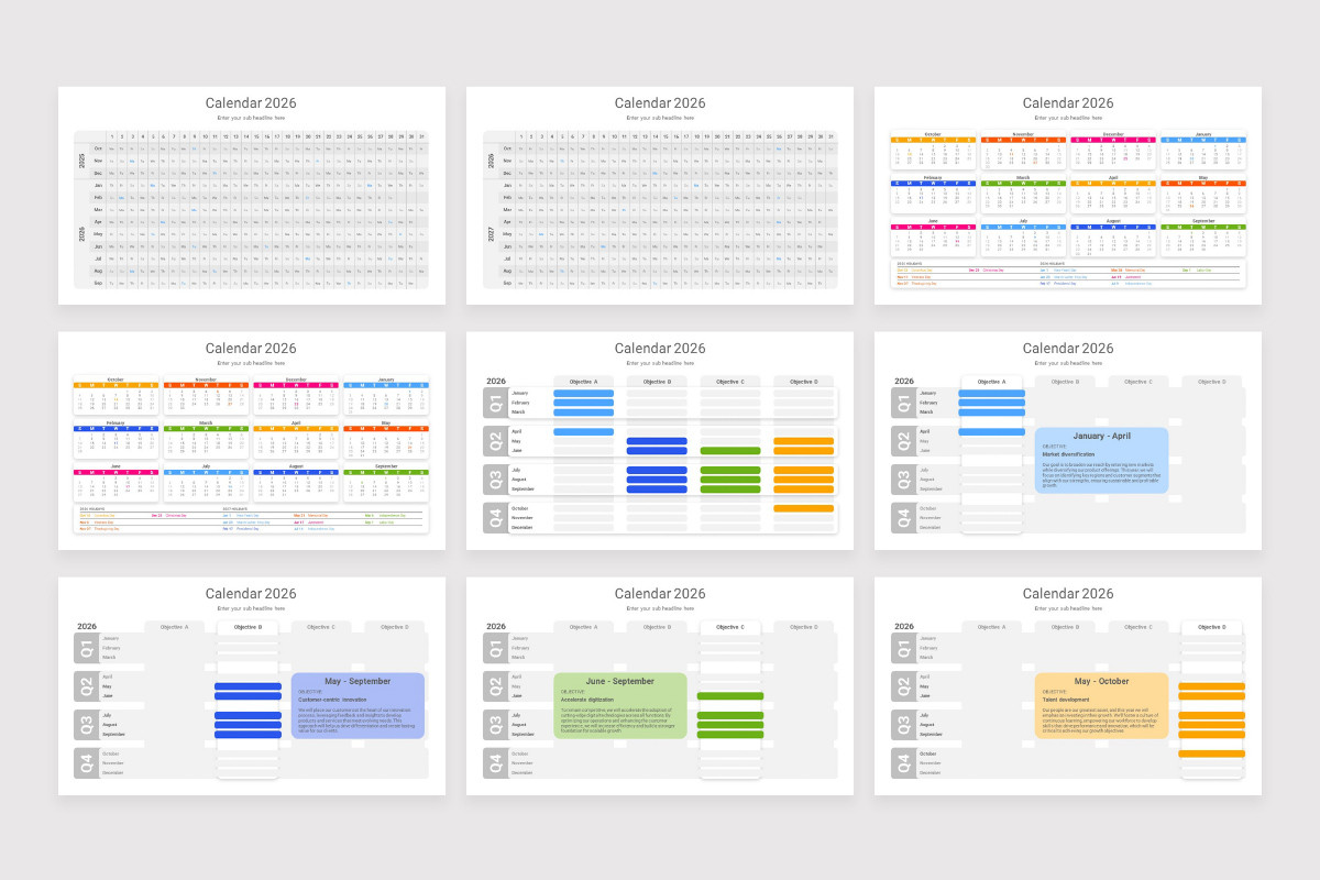 2026 Calendar Google Slide Template | Nulivo Market