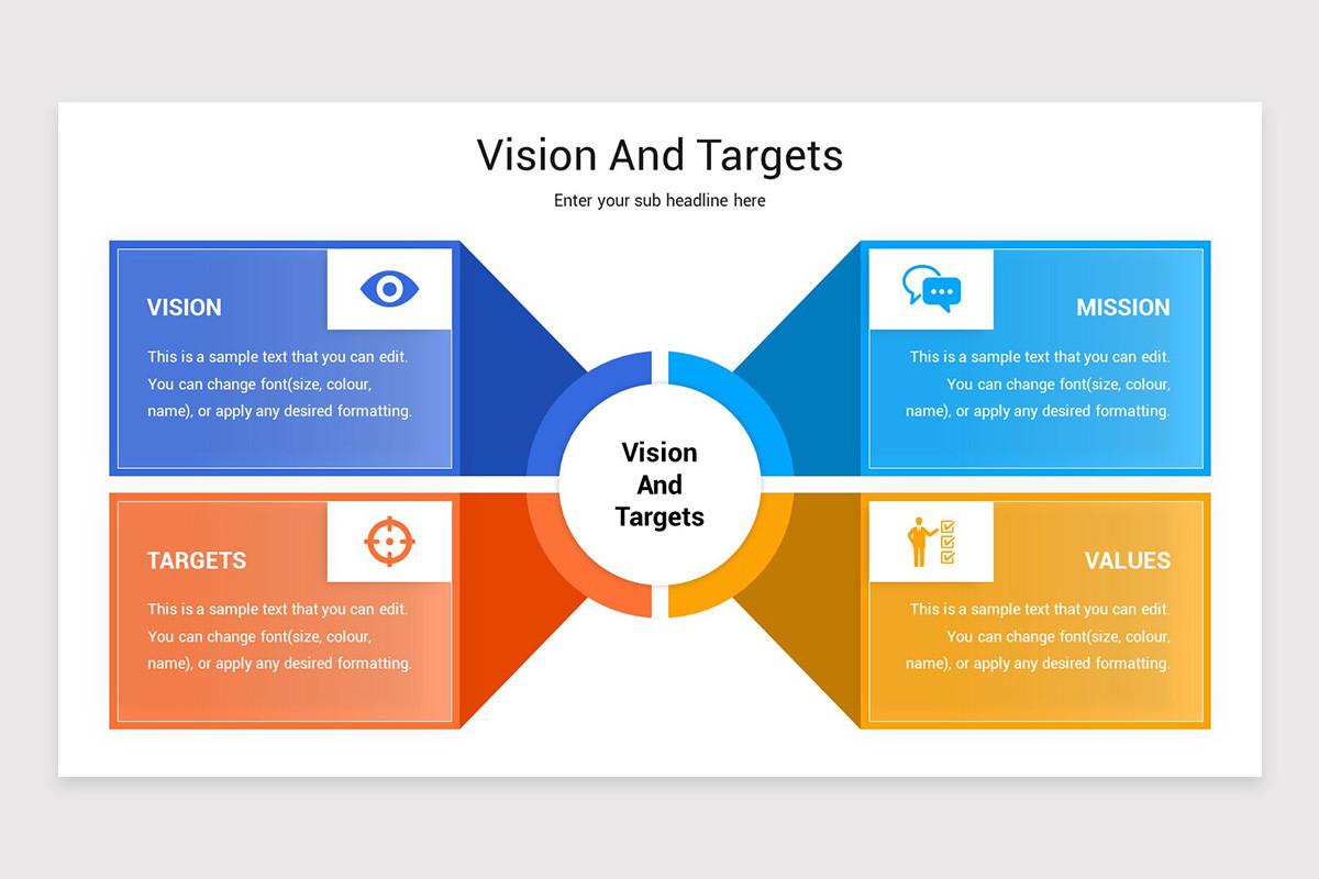 Vision And Targets Presentation PowerPoint Template | Nulivo Market