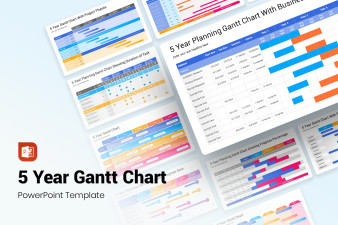 5 Year Gantt Chart PowerPoint Presentation Template