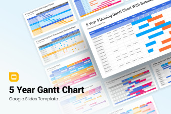5 Year Gantt Chart Google Slides Presentation Template