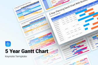 5 Year Gantt Chart Keynote Presentation Template