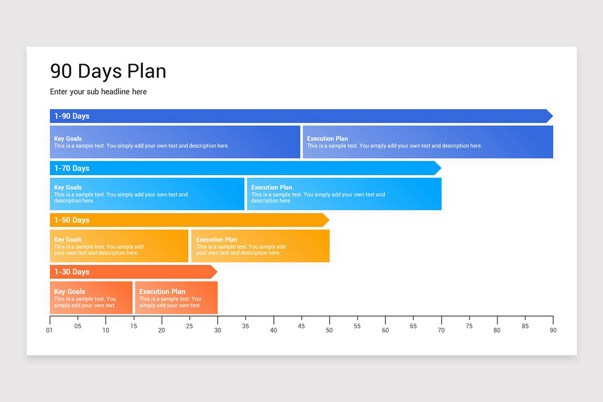 Powerpoint Examples Slides 90 Project Plan 90 Days Plan Model PowerPoint Template | Nulivo Market