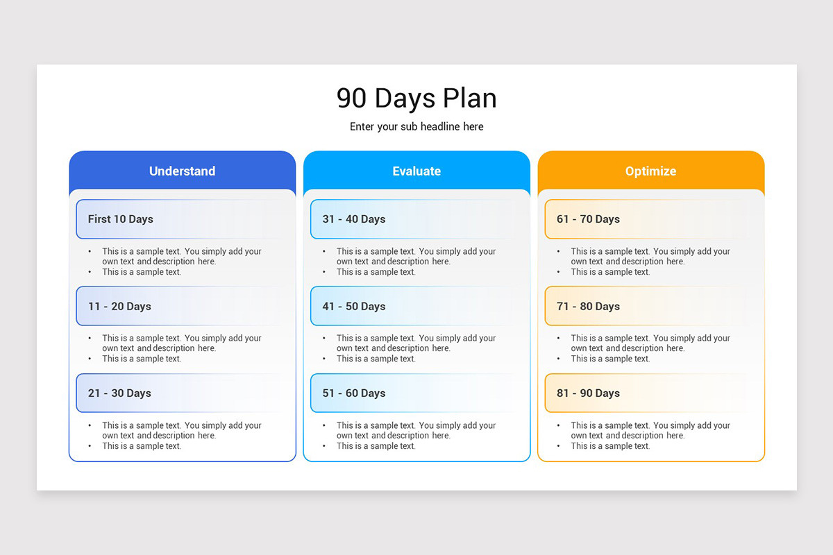 Powerpoint Examples Slides 90 Project Plan 90 Days Plan Model PowerPoint Template | Nulivo Market