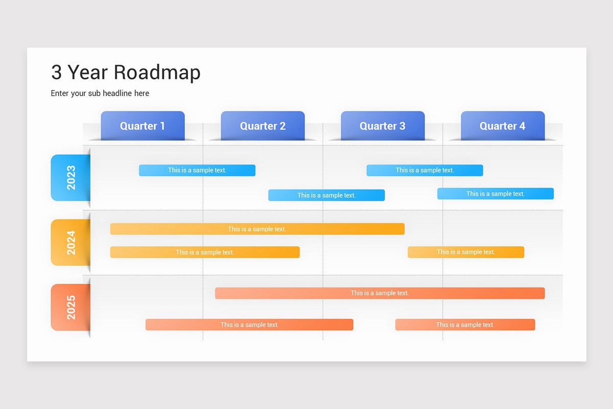 3 Year Roadmap PowerPoint Template Nulivo Market