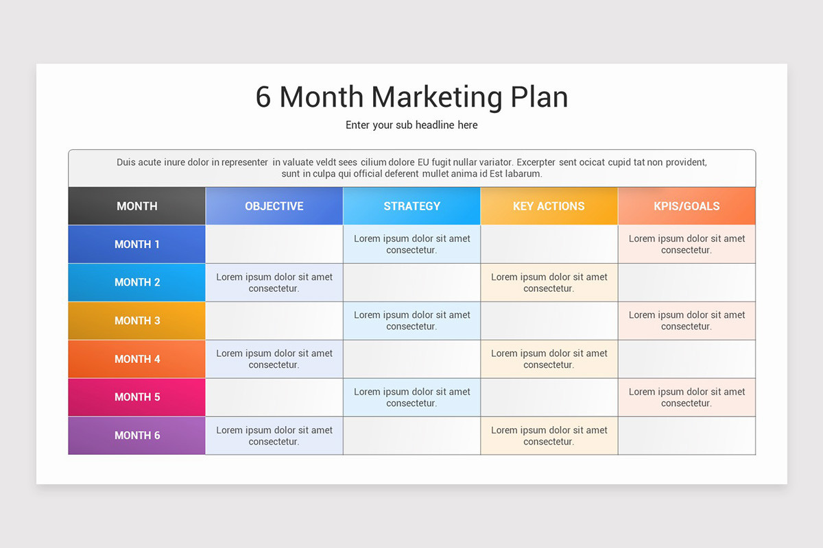 6 Month Marketing Plan Keynote Template Nulivo Market