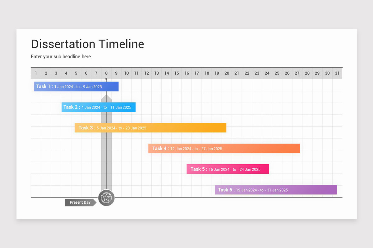 Dissertation Timeline PowerPoint Template | Nulivo Market