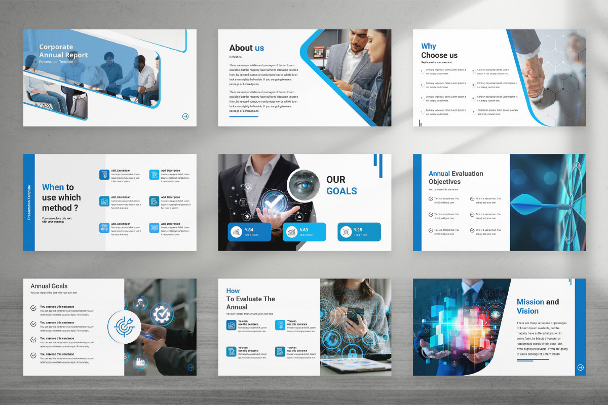 Slide Report Example Corporate Annual Report Google Slides Template | Nulivo Market