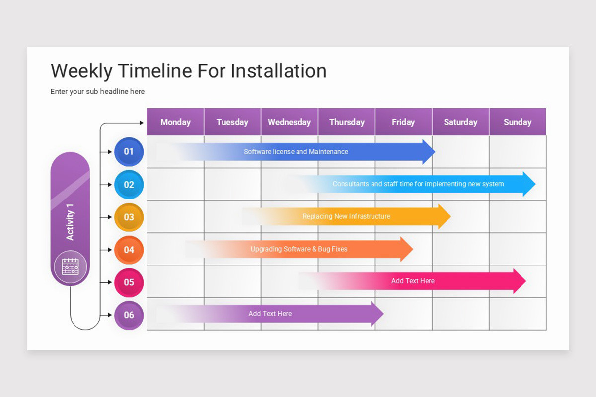 Weekly Timeline PowerPoint Template | Nulivo Market