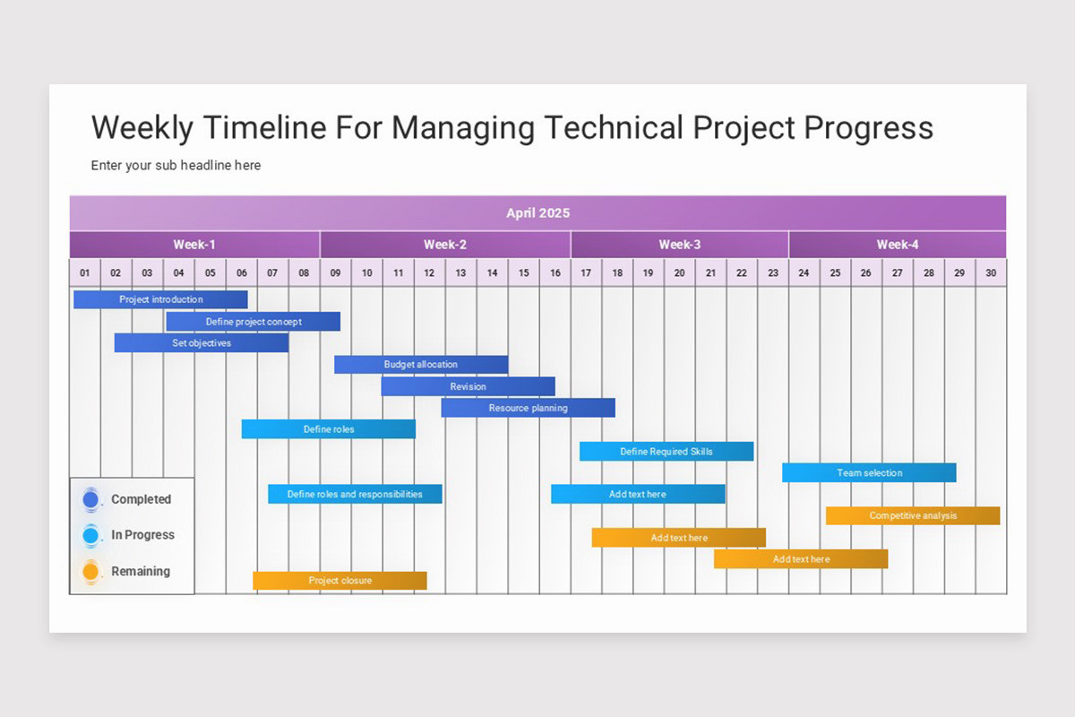 Weekly Timeline PowerPoint Template | Nulivo Market