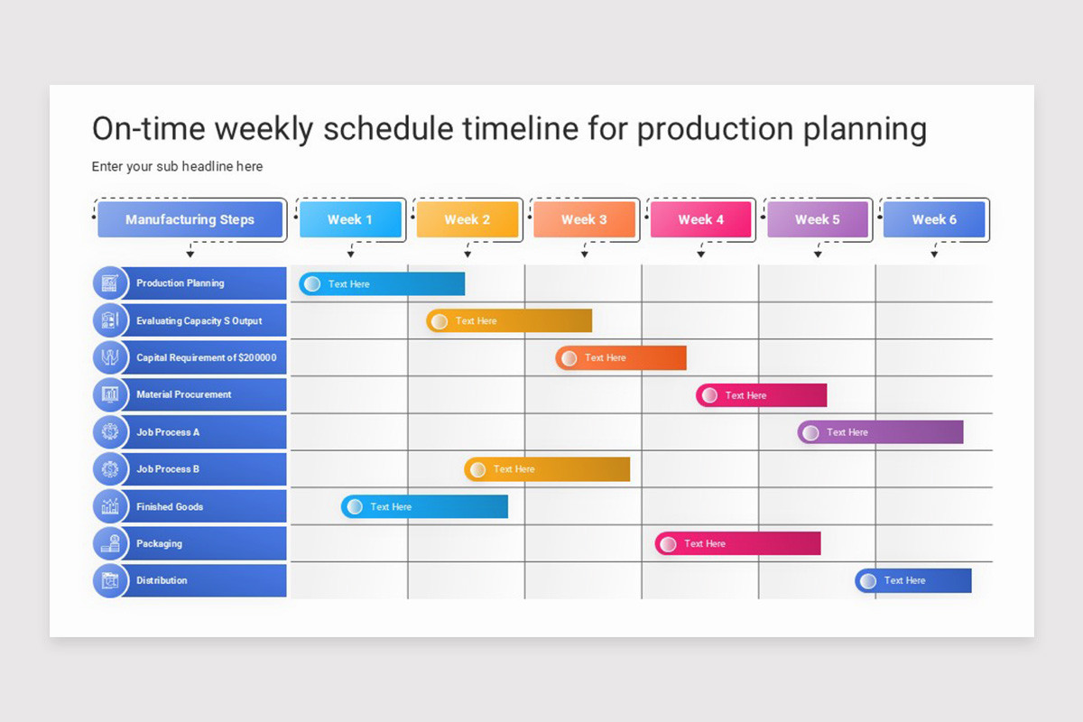 Weekly Schedule Timeline PowerPoint Template | Nulivo Market