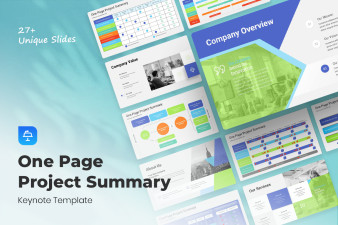 One Page Project Summary Keynote Template