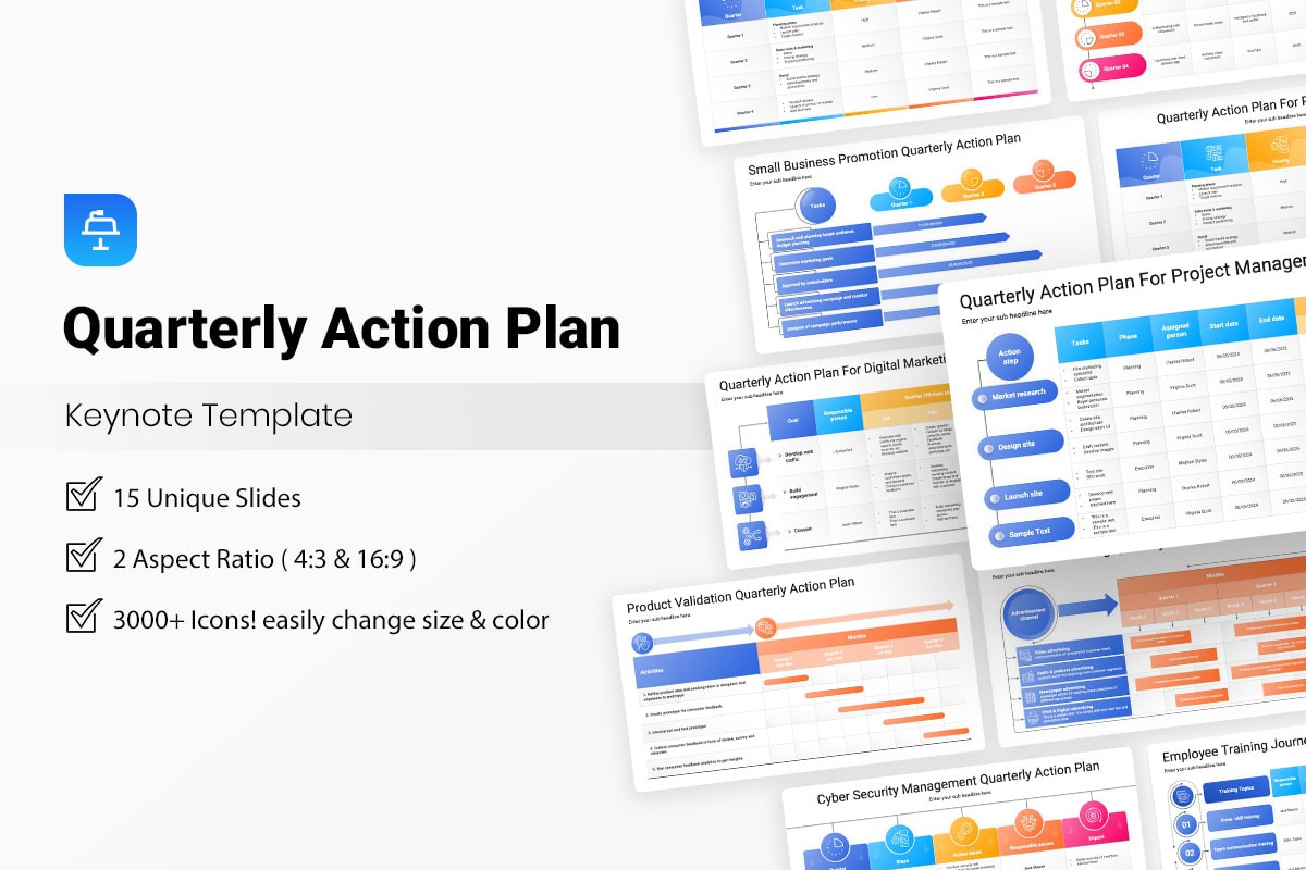 Quarterly Action Plan Keynote Template | Nulivo Market