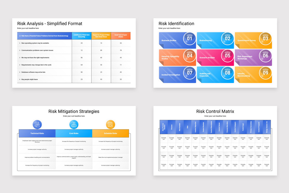 Example Risk Index Slide Risk Identification Google Slides Template | Nulivo Market