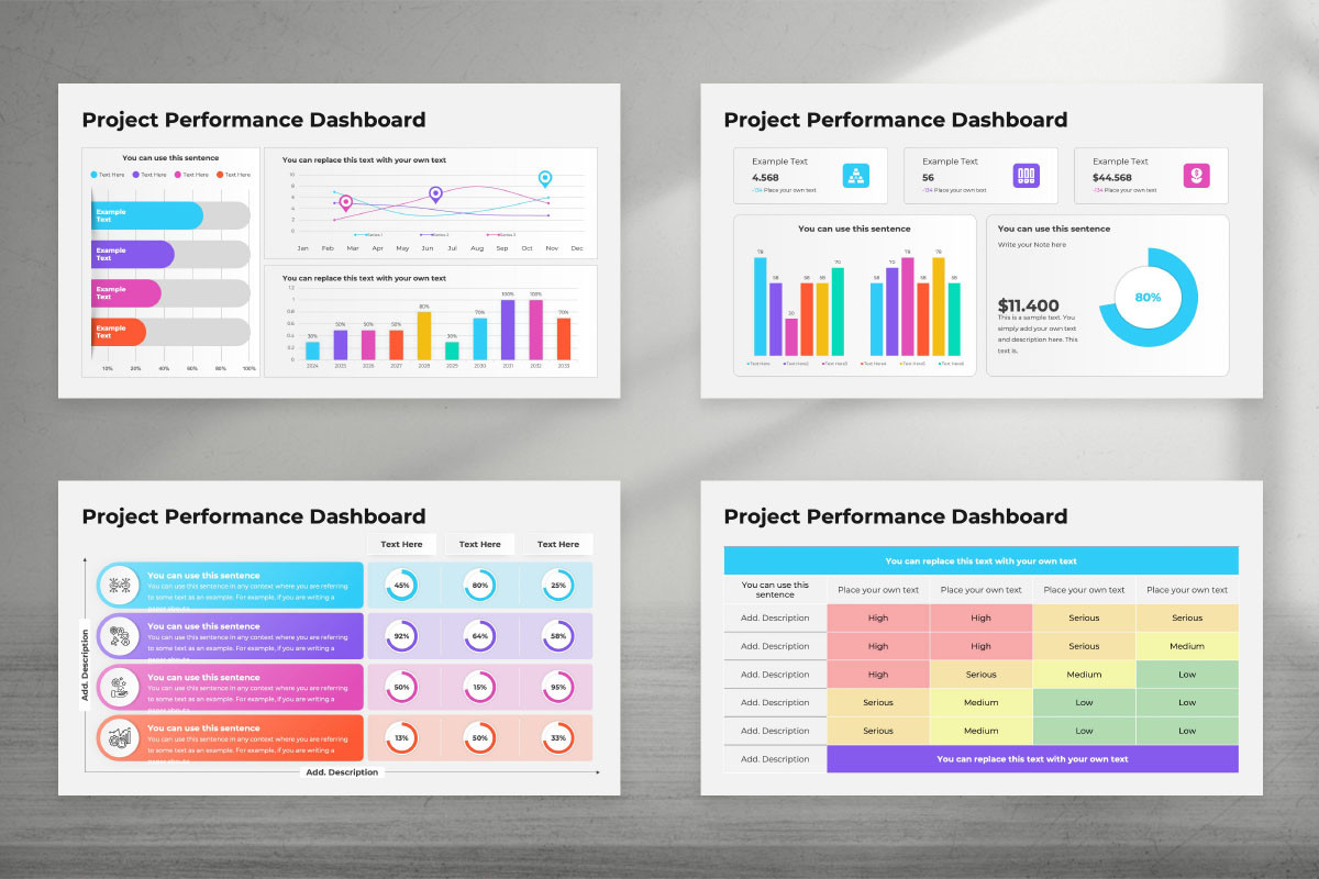 Project Performance Dashboard PowerPoint Template | Nulivo Market