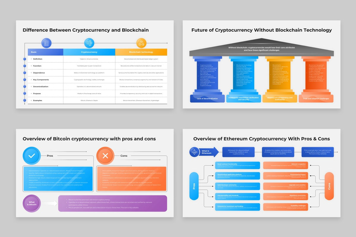 The Role of Blockchain in Cryptocurrency Applications PowerPoint Template |  Nulivo Market
