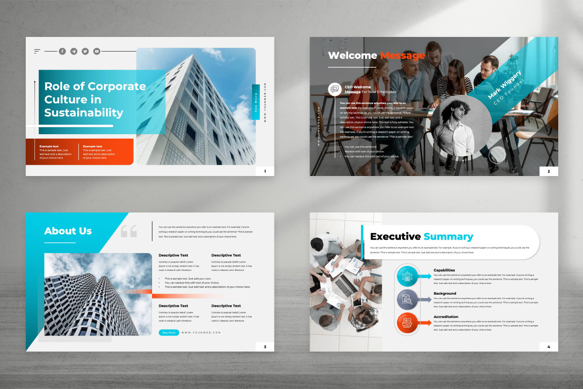 Role of Corporate Culture in Sustainability PowerPoint Template