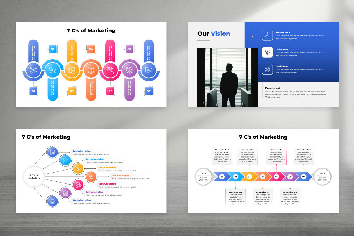 7 C's of Marketing PowerPoint Template | Nulivo Market