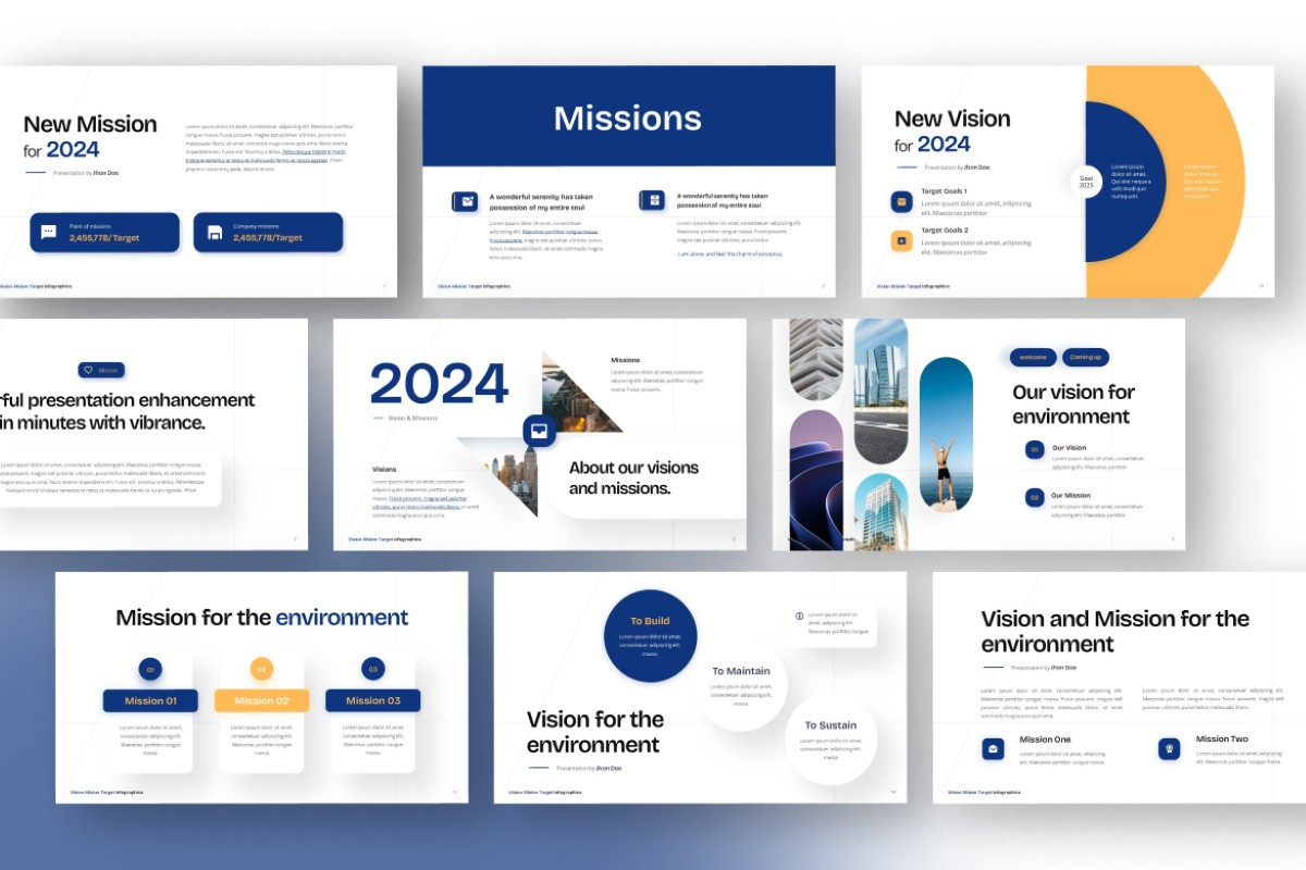 Vision Mision Target infographics PowerPoint Template | Nulivo Market
