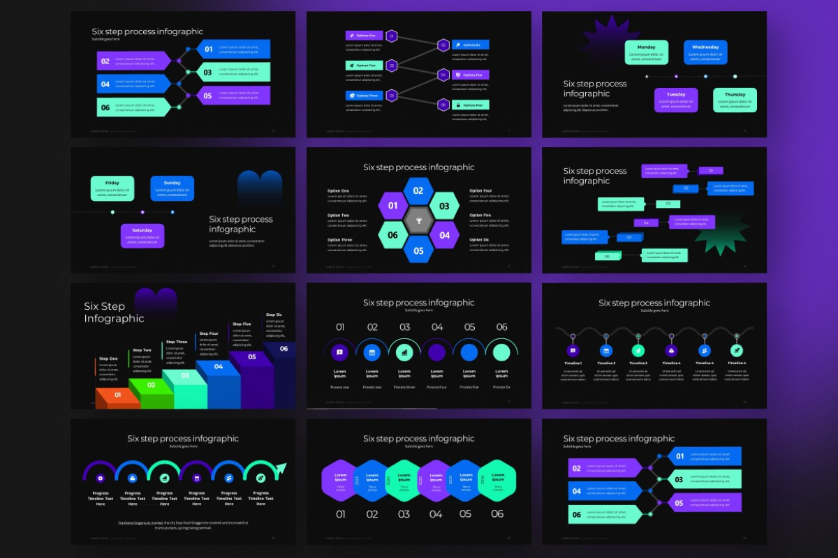 6 Steps infographics PowerPoint Template | Nulivo Market