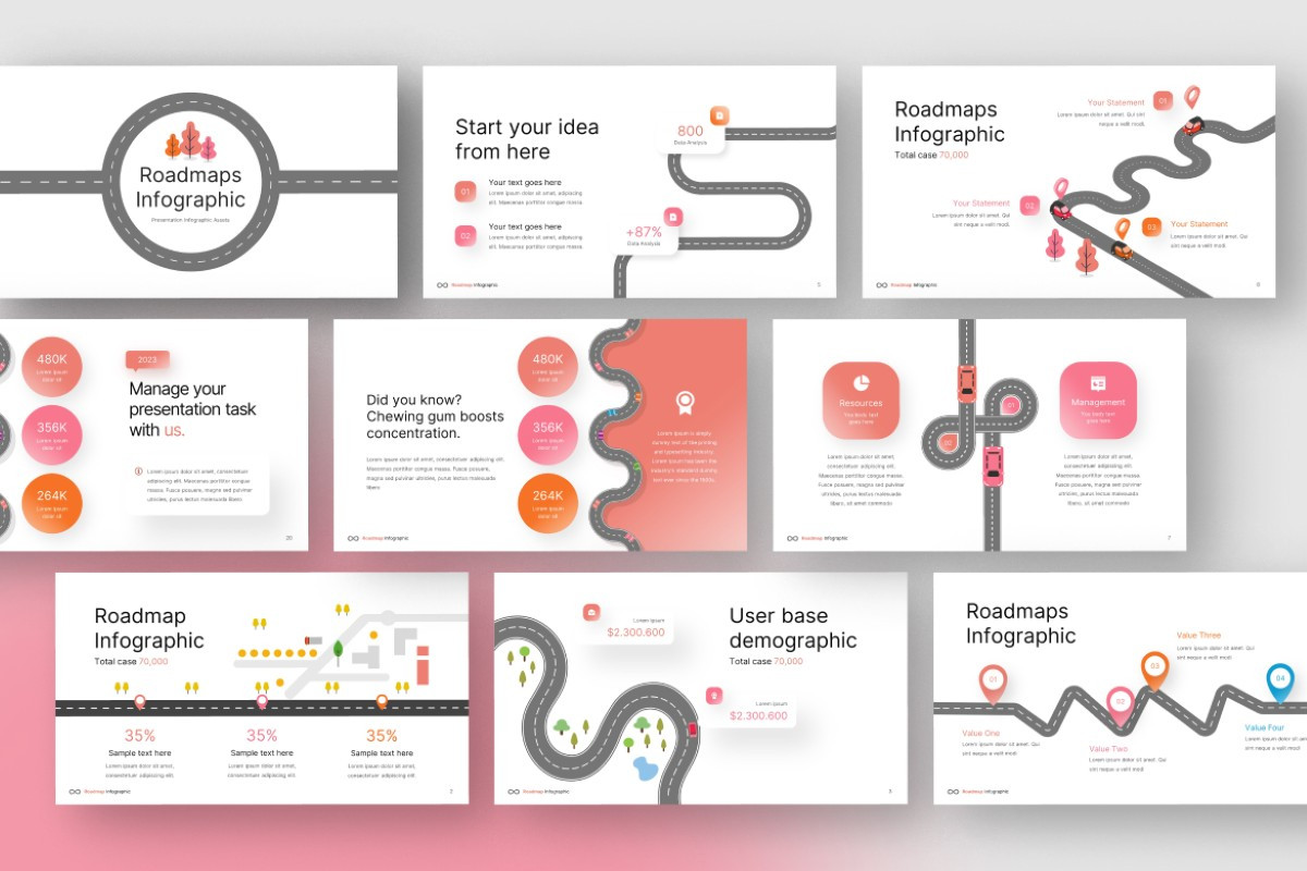 Roadmap Infographics PowerPoint Template | Nulivo Market