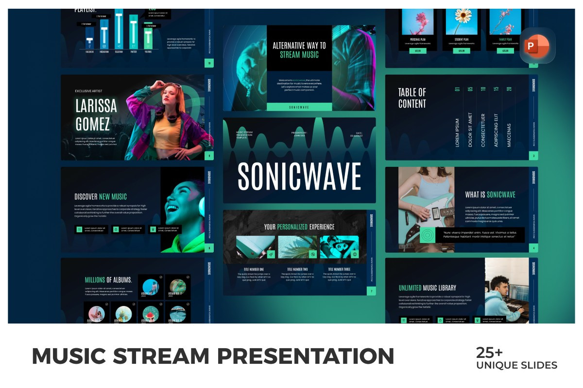 Music Stream Platform PowerPoint Template | Nulivo Market
