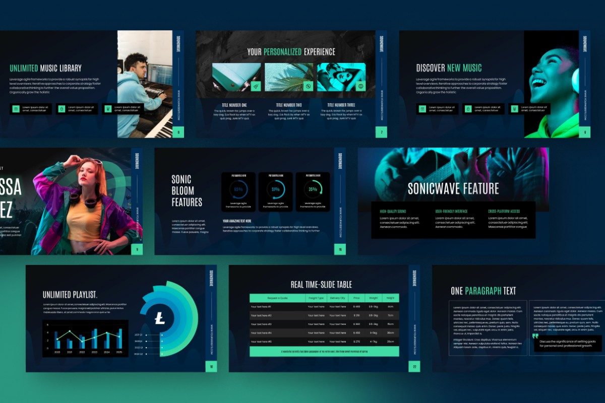 Music Stream Platform PowerPoint Template | Nulivo Market