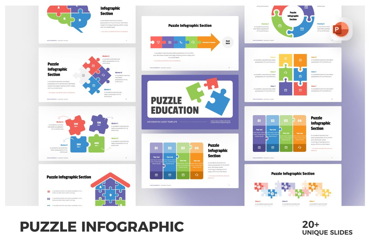 Puzzle Education Kids Infographic PowerPoint Template | Nulivo Market