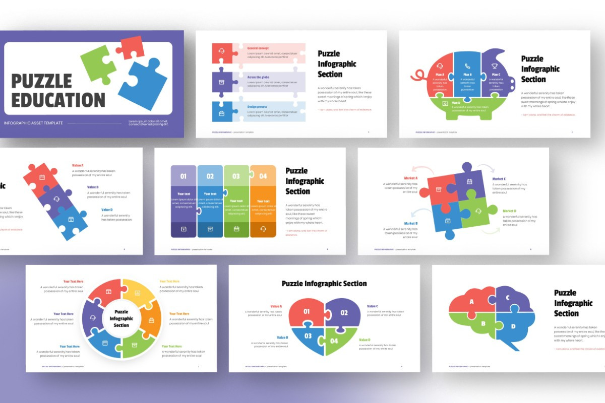 Puzzle Education Kids Infographic PowerPoint Template | Nulivo Market