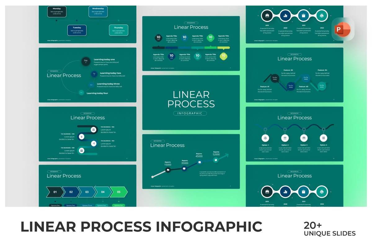Linear Process Diagram PowerPoint Template | Nulivo Market