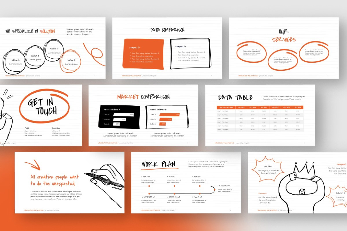 Creative Whiteboard PowerPoint Template | Nulivo Market