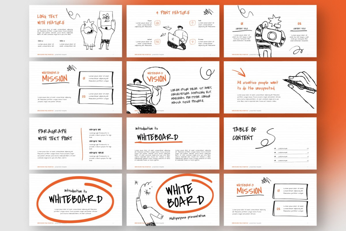 Creative Whiteboard PowerPoint Template | Nulivo Market