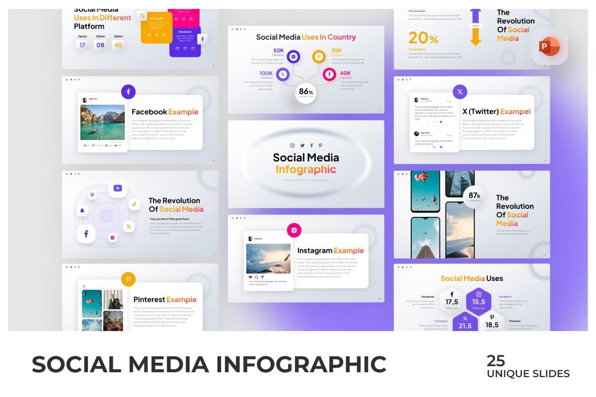 Social Media Infographic PowerPoint Template | Nulivo Market