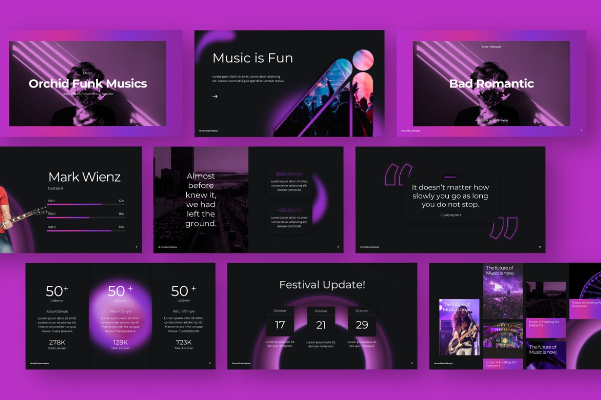 Orchid Funk PowerPoint Template | Nulivo Market