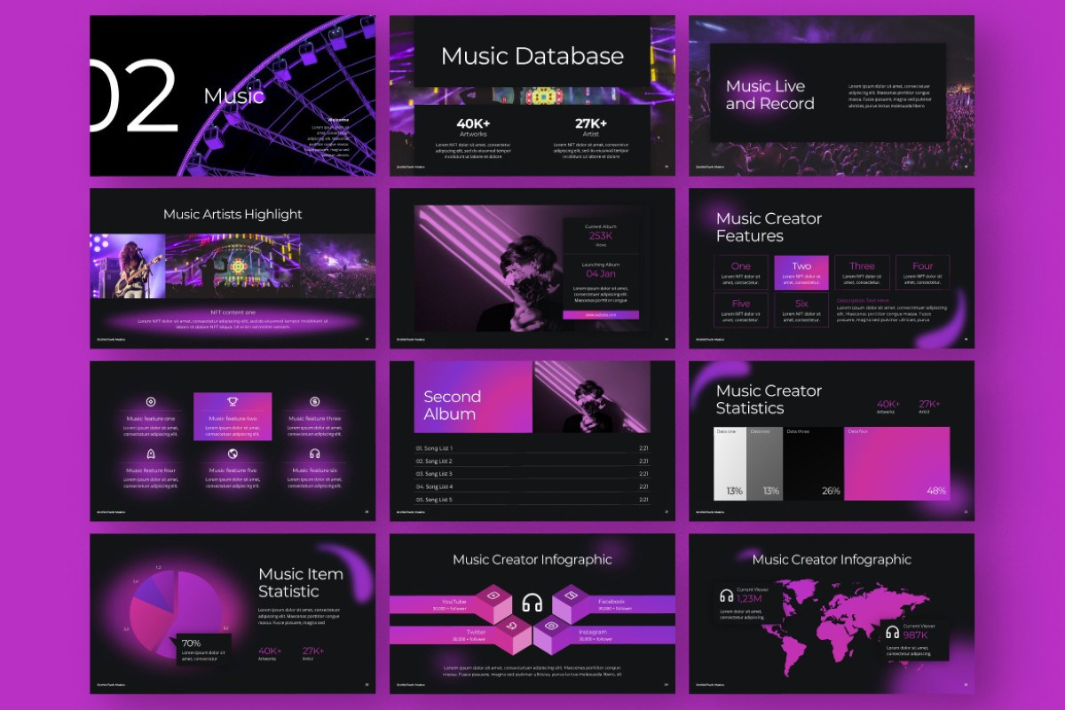 Orchid Funk PowerPoint Template | Nulivo Market