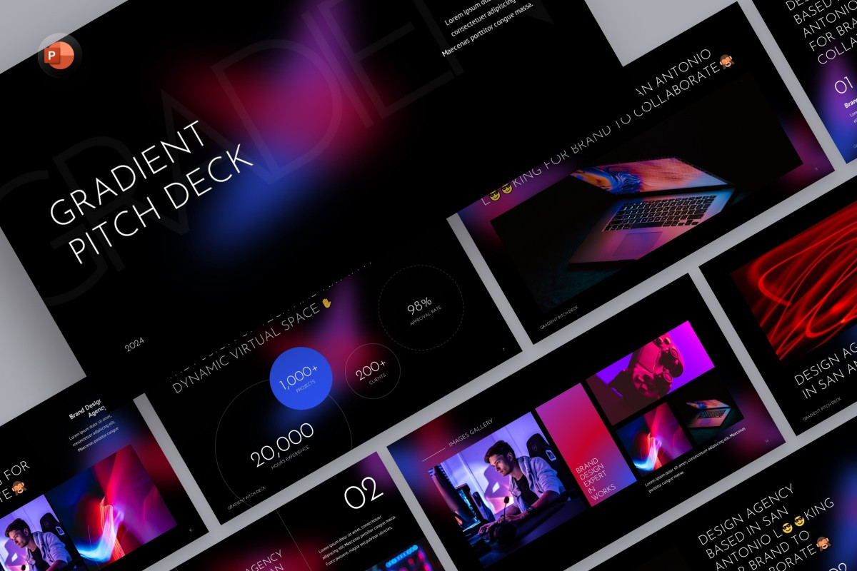 Gradients Pitch Deck PowerPoint Template | Nulivo Market