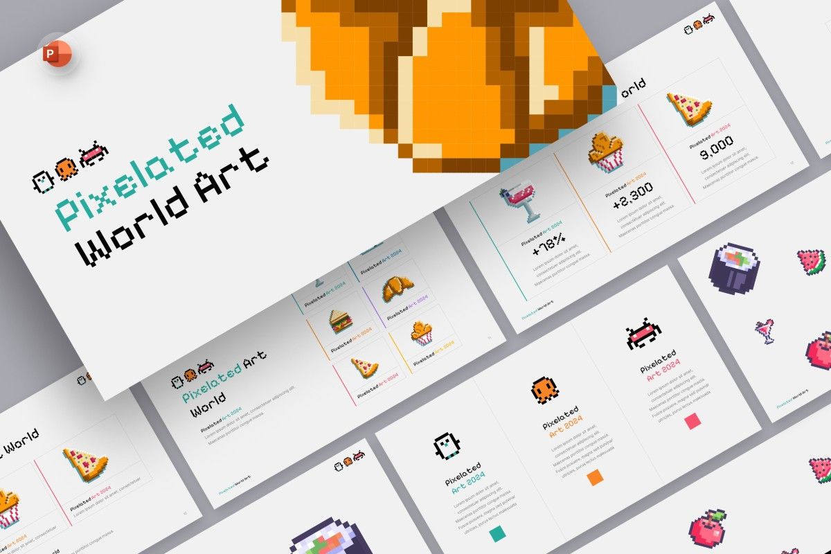 Pixels PowerPoint Template | Nulivo Market