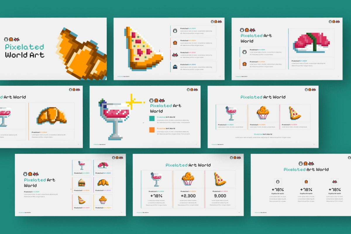 Pixels PowerPoint Template | Nulivo Market