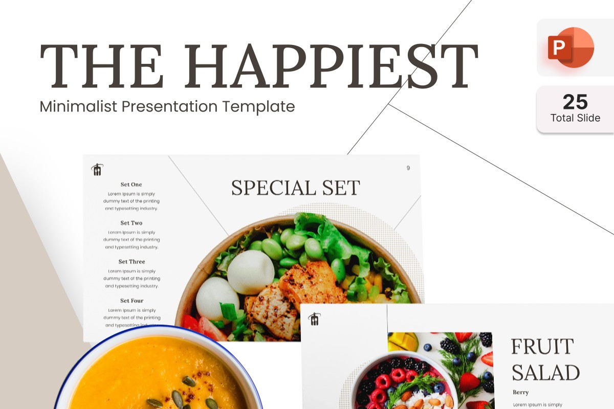 The Happiest Set Menu Minimalist Presentation Template | Nulivo Market